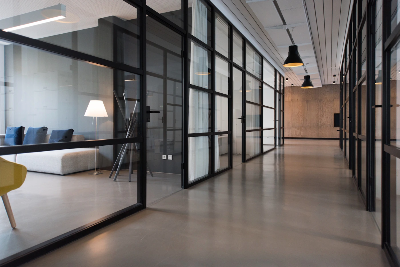 Professionals collaborating in a modern meeting room